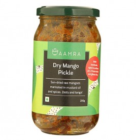 Aamra Dry Mango Pickle   Glass Jar  290 grams